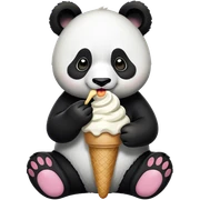 Panda eating ice cream sticker