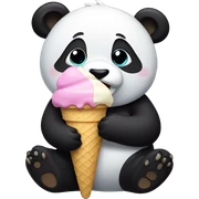 Panda eating ice cream sticker