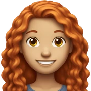 smiling girl with long red hair sticker