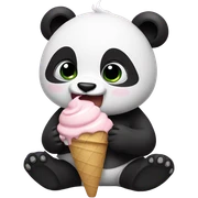 Panda eating ice cream sticker