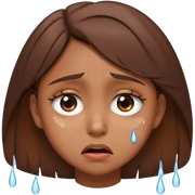 Brown girl brown hair crying  sticker