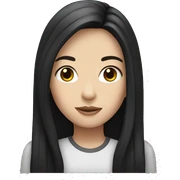 White girl with long black hair sticker