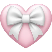 Pastel pink heart with white bow sticker