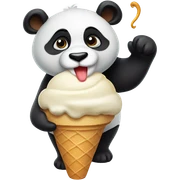 Panda eating ice cream sticker
