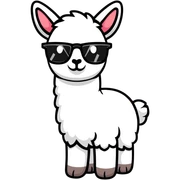 Llama with glasses  sticker