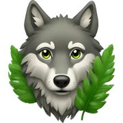 Wolf with plant fur, green fr sticker