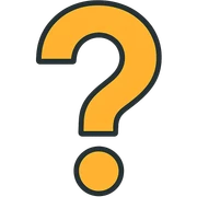 question mark icon, simple, clean, modern, vector style sticker