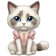 ragdoll cat in a dress sticker
