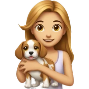 A cute girl with a dog sticker