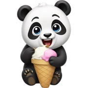 Panda eating ice cream sticker