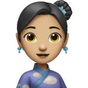 Asian moon girl sticker