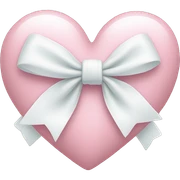 Pastel pink heart with white bow sticker