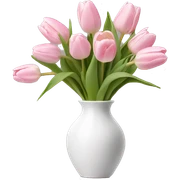 Light pink tulips in white vase sticker