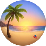 beach with sunset sticker