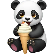 Panda eating ice cream sticker