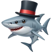 Shark with a top hat sticker