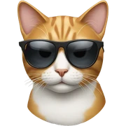 Cat with sunglasses sticker