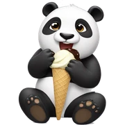 Panda eating ice cream sticker