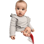 curious baby in chair sticker