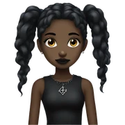 Goth girl with black girl sticker