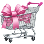 Shopping cart with pink bow  sticker