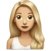 long dirty blonde hair, brown eyes, caucasian lady with tan chihuahua sticker