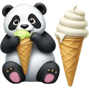 Panda eating ice cream sticker