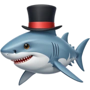 Shark with a top hat sticker