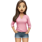White Brunette Girl doing preying pose in pink tones  sticker