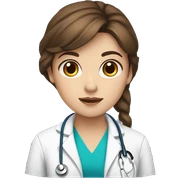 Brown hair girl with blue eyes doctor sticker