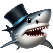 Shark with a top hat sticker