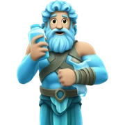 Poseidon holding a water bottle  sticker
