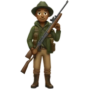Hunter with rifle for new year sticker