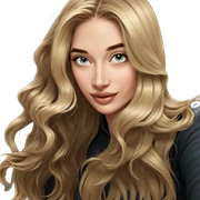 smiling girl with blonde hair sticker