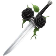 sword with black roses sticker