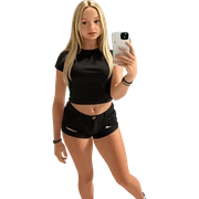 blonde girl taking selfie sticker