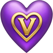 The golden Letter “y” inside a Purple Heart sticker