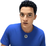 young man in blue shirt sticker