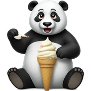 Panda eating ice cream sticker