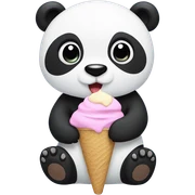 Panda eating ice cream sticker