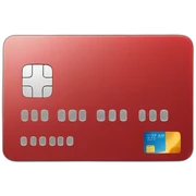 red credit card sticker