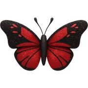 red and black glitter butterfly sticker