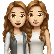 best friends both white with brown hair sticker