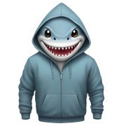 Shark wearing a hoodie  sticker