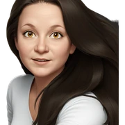 smiling girl with long hair sticker