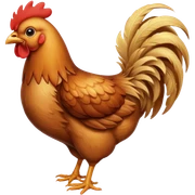 Chicken with dogtail sticker