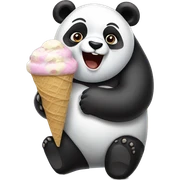 Panda eating ice cream sticker