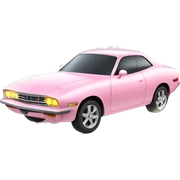 Pastel Pink Car "A sleek pastel pink car with glowing headlights, sparkling wheels, and a magical light trail following behind as it moves." sticker