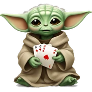 Baby yoda playing cards sticker