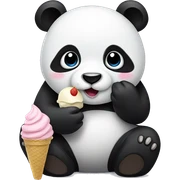 Panda eating ice cream sticker